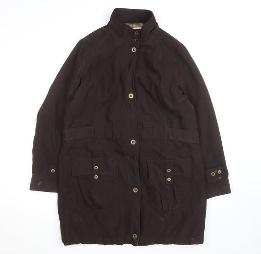Country Casuals Men's Brown Mid-Length Cotton Blend Overcoat M
