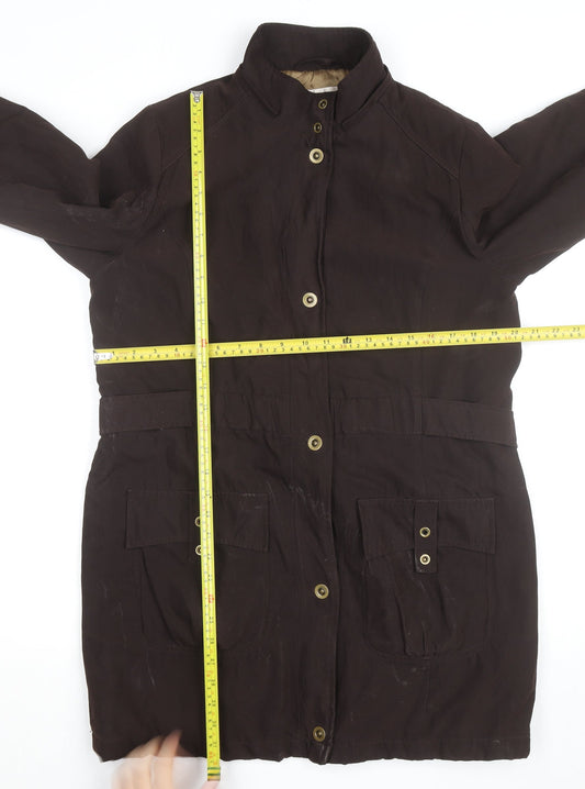 CC Men's Brown Mid-Length Cotton Blend Overcoat M