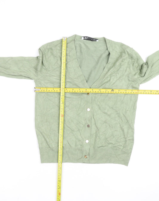 Zara Women’s Green V-Neck Button Cardigan Size S