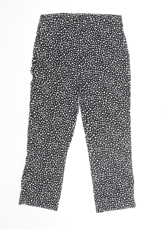 H&M Women’s Black White Polka Dot Tapered Trousers Size 12