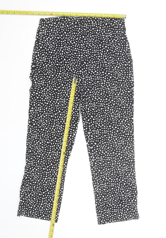 H&M Women’s Black White Polka Dot Tapered Trousers Size 12