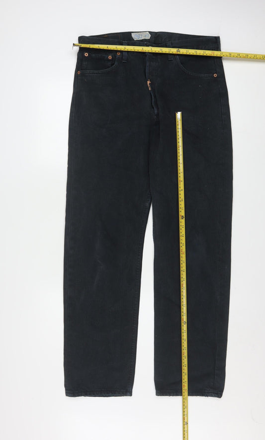 Levi's 501 Men's Black Straight Denim Jeans W34 L32 Classic Fit
