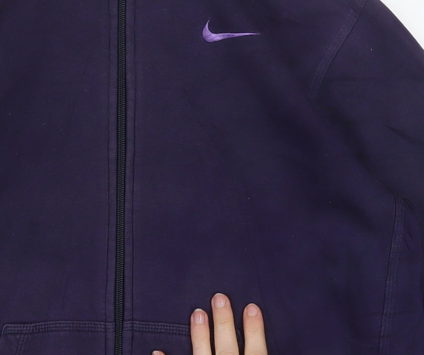 Additional view of Nike boys’ purple full zip hoodie 13-15 years fleece sweatshirt