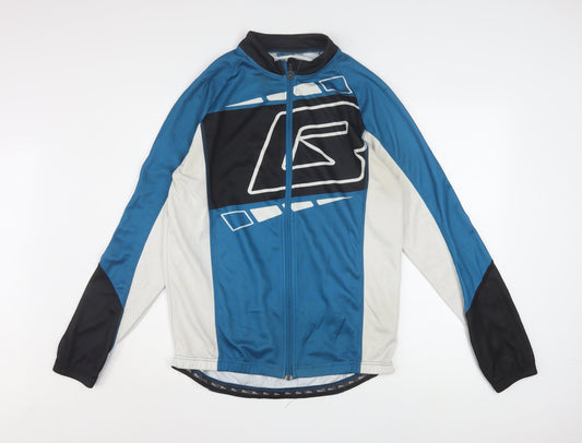 Crivit Mens Blue Cycling Track Jacket L Full Zip Polyester Sportswear
