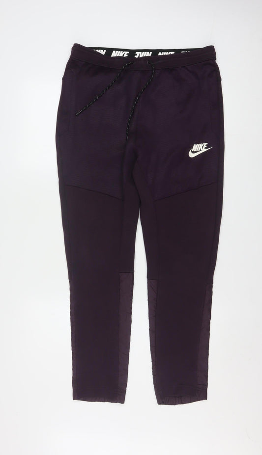 Nike Men's Purple Jogger Activewear Trousers Size M