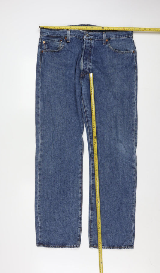 Levi's 501 Men's Blue Straight Jeans W36 L32 Classic Denim