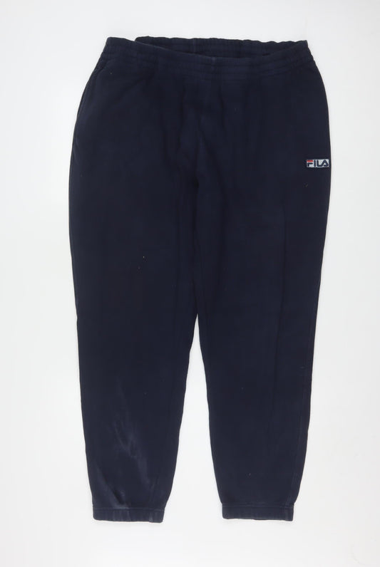FILA Men's Black XL Fleece Jogger Sweatpants Activewear Trousers