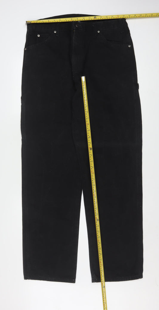 Dickies Men's Black 36x34 Carpenter Workwear Trousers