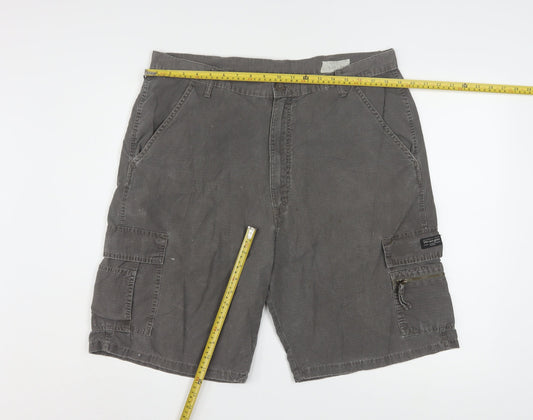 Wrangler Men's Grey Cargo Shorts Size 36 Cotton Casual Workwear