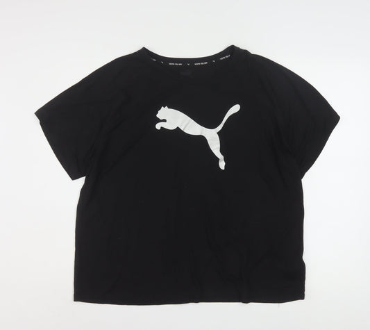 Additional front view of Puma women’s black xl relaxed fit sports t-shirt