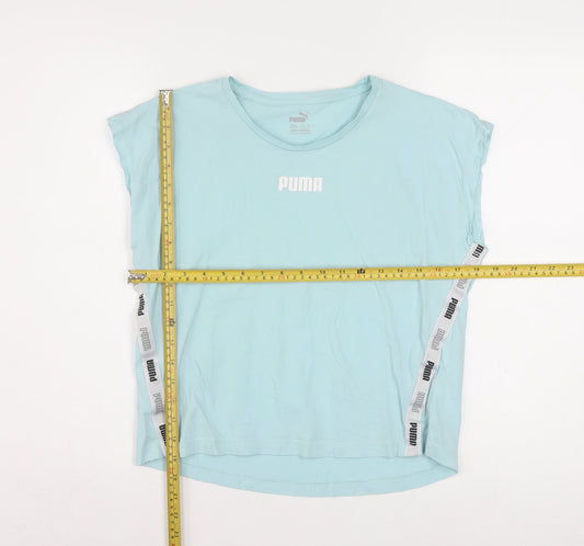 Puma Boys Blue Sleeveless T-Shirt 15-16 Years Sports Logo Top