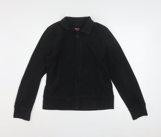 Additional front view of Puma Women Black Fleece Track Jacket, size 12, Full Zip Lightweight