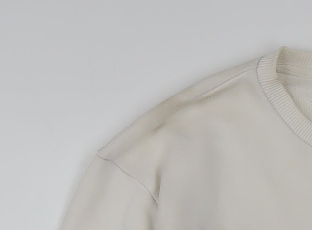 Reebok Men's White Graphic Logo Pullover Sweatshirt Size S