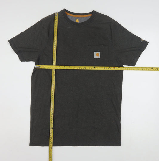 Carhartt Men's Charcoal Grey Relaxed Fit Pocket T-Shirt Size S