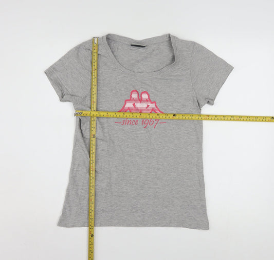 Kappa Women's Grey Short Sleeve T-Shirt Medium Cotton Blend