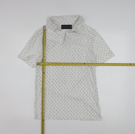 Abercrombie & Fitch Mens White XS Slim Fit Short Sleeve Button-Up Shirt