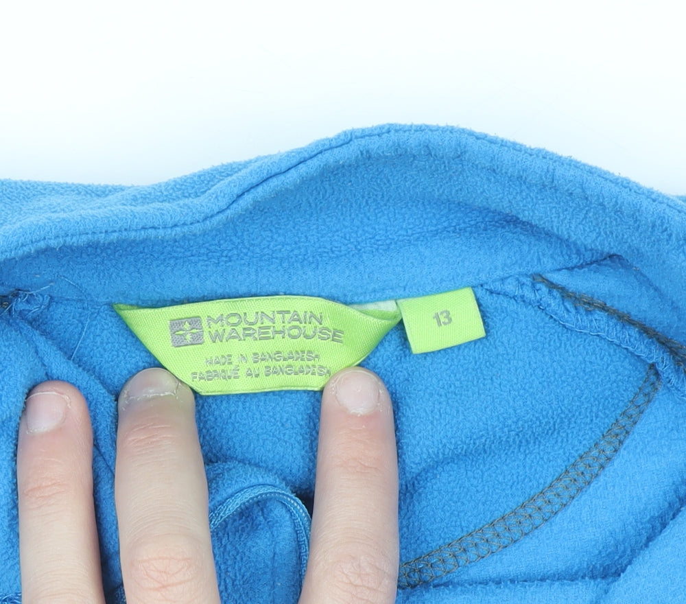 Additional view of Mountain Warehouse boys’ blue fleece 1/2 zip sweatshirt - 13 years