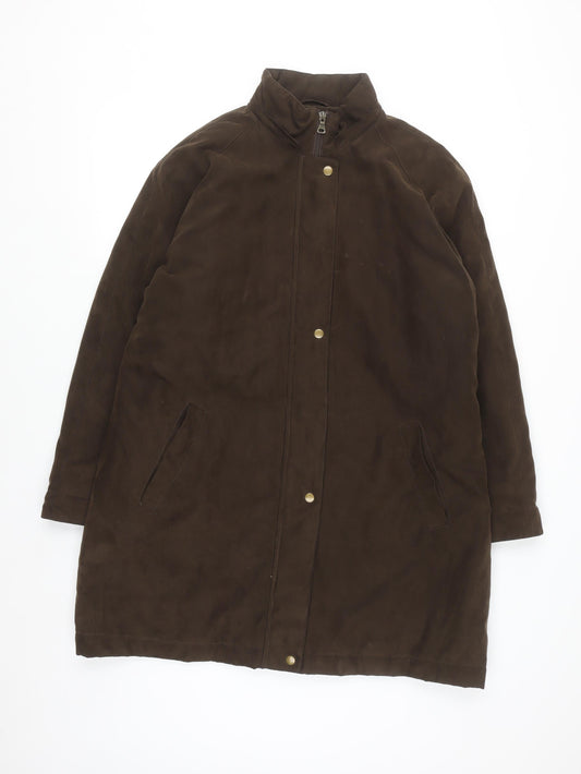 Berkertex Women’s Brown Long Overcoat Size 18 Polyester Lined