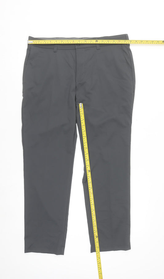 Ben Hogan Men Grey 34x30 Chino Trousers Regular Fit Stretch