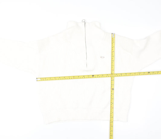 Relax & Renew Women’s Ivory Zip Ribbed High Neck Jumper Size 10