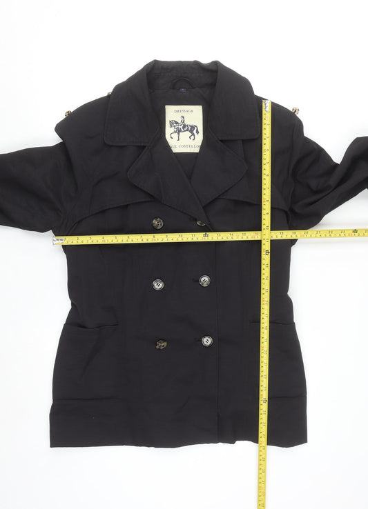 Paul Costelloe Men's Black Trench Coat L Belted Classic Style