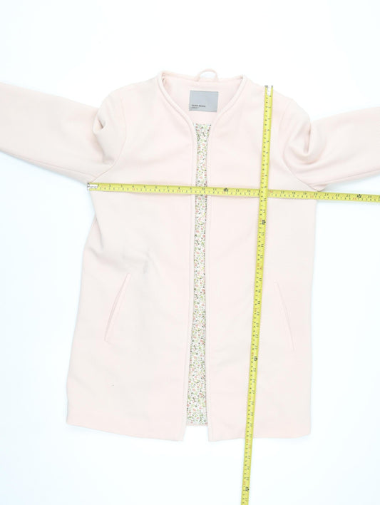 Vero Moda Women's Pink Mid-Length Open Knit Coat L