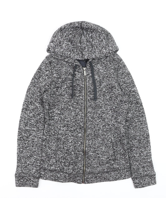 Next Women Grey Size 6 Hooded Knit Full Zip Activewear Jacket