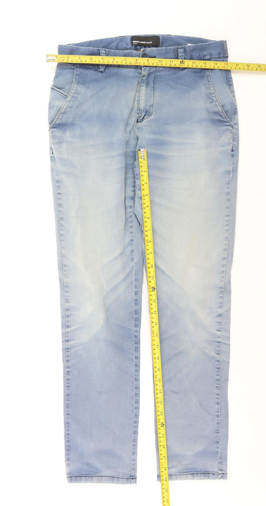 Urban Uomo Jeans Men's Blue 32R Straight Fit Stretch Denim
