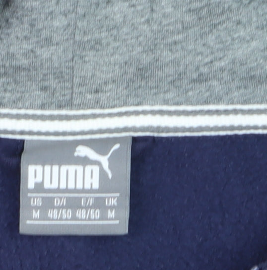 Additional view of Puma Men's Blue Full Zip Hoodie M Sports Logo Fleece Sweatshirt