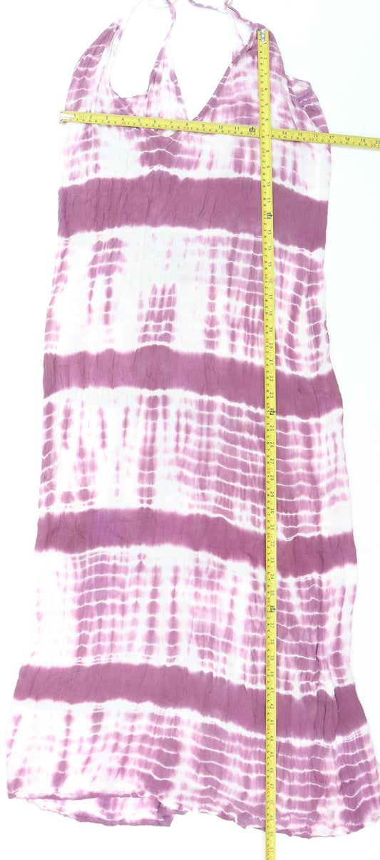 ASOS Women Purple Tie Dye Halter Slip Dress Size 10 Summer Beachwear