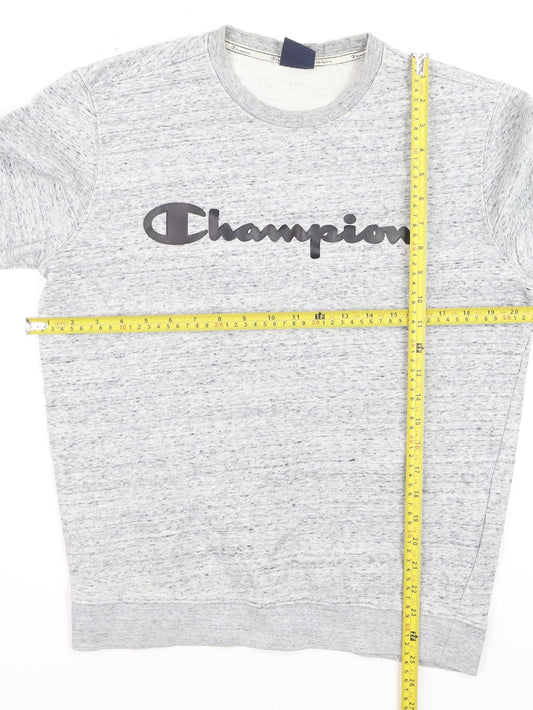 Champion Men's Grey Pullover Sweatshirt Medium Logo Crew Neck