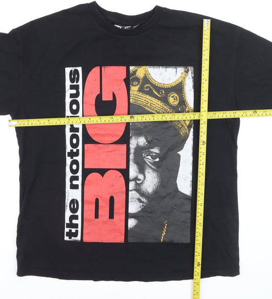 The Notorious B.I.G. Men's Black Graphic T-Shirt Size M Music Hip Hop