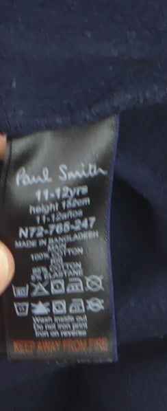 Paul Smith Boys Navy Blue Full Zip Hoodie 11-12 Years Cotton Blend