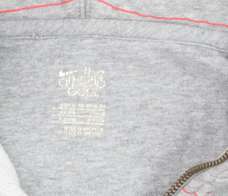 Nike Men's Grey XS Full Zip Striped Hoodie Sweatshirt