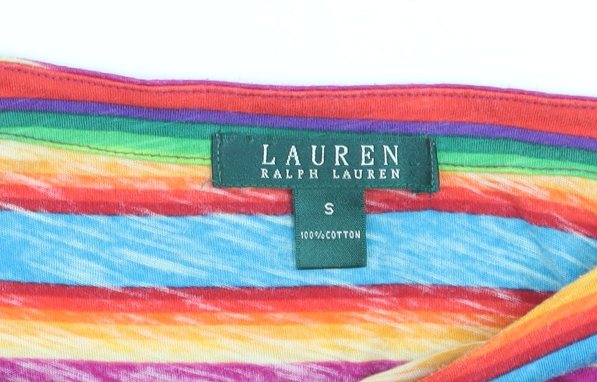 Ralph Lauren Women’s Multicoloured Striped Cotton Boat Neck Top S
