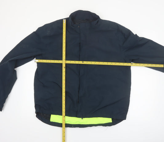 Crane Men's Blue Lightweight Windbreaker Jacket L Reflective Cycling Coat