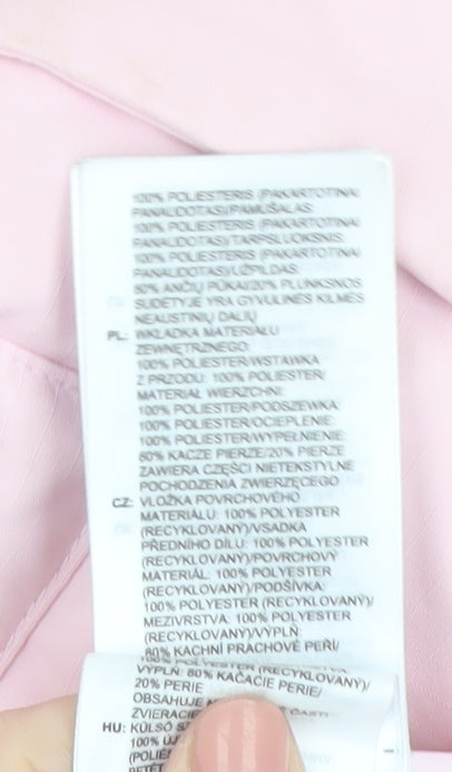 Additional view of Adidas girls’ pink hooded puffer jacket 13-14 years insulated winter coat