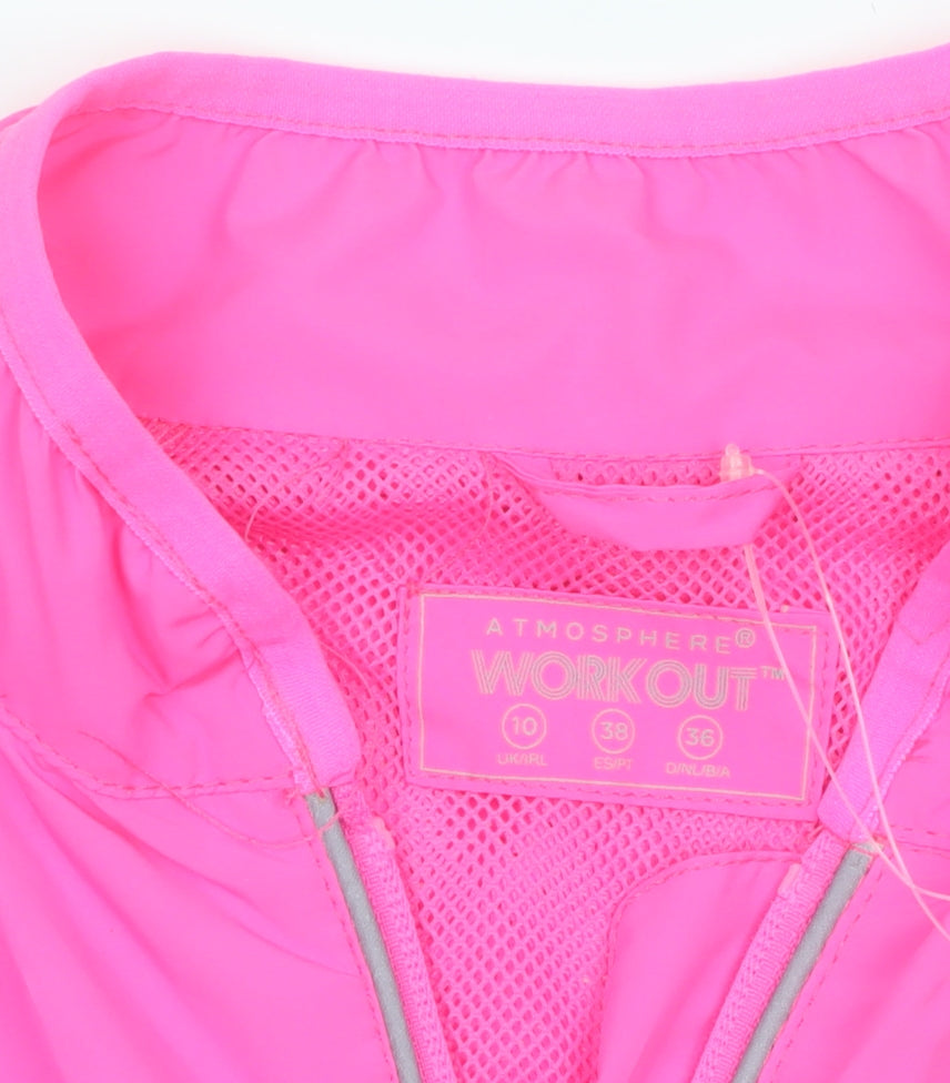 Atmosphere Womens Pink Size 10 Workout Windbreaker Jacket