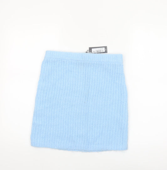 PrettyLittleThing Women’s Blue Knit Short Pencil Skirt Size S