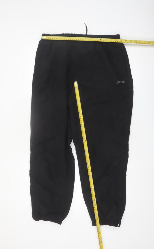 Slazenger Men Black XL Jogger Sweatpants Polyester Elastic Waist