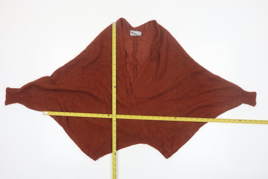 Wallis Women’s Brown Wrap Knit Jumper S V-Neck Dolman Sleeve