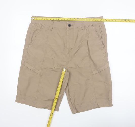 Dunnes Stores Men's Beige Cargo Shorts Size L 36in Cotton Blend