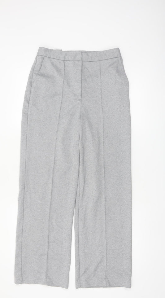 Topshop Women Grey Size 10 Straight Leg Trousers