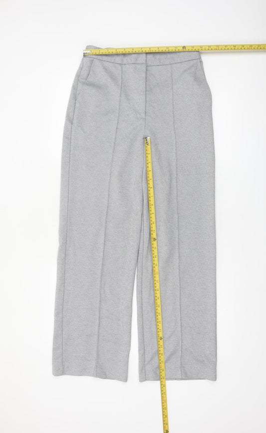 Topshop Women Grey Size 10 Straight Leg Trousers