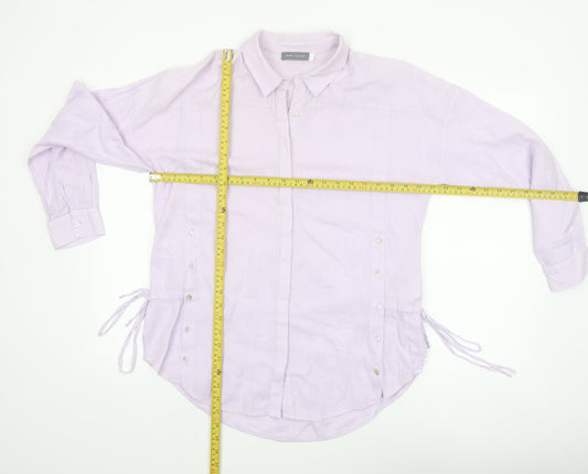Mint Velvet Women's Purple Cotton Button-Up Shirt Size 14