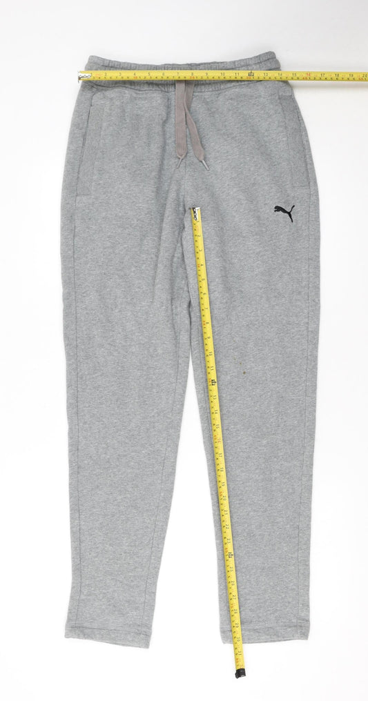 Puma Men's Grey Sweatpants S Regular Fit Lightweight Joggers