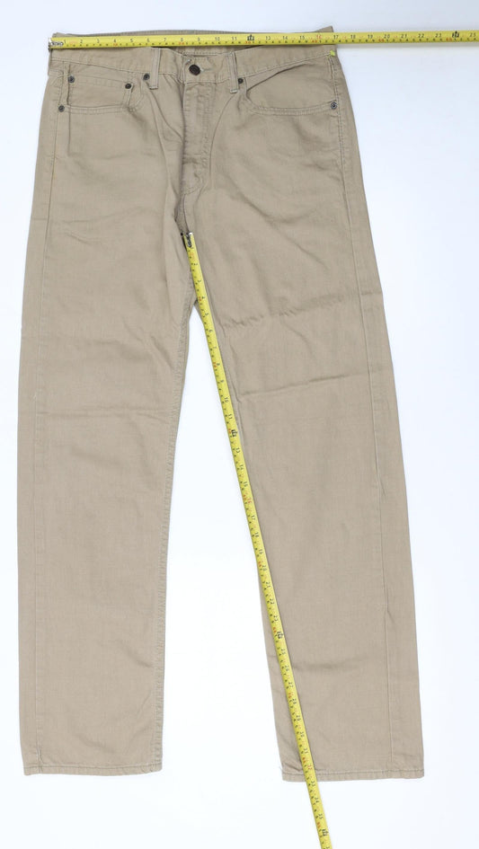 Levi's Men's Beige 505 Straight Denim Jeans W34 L34 Regular Fit
