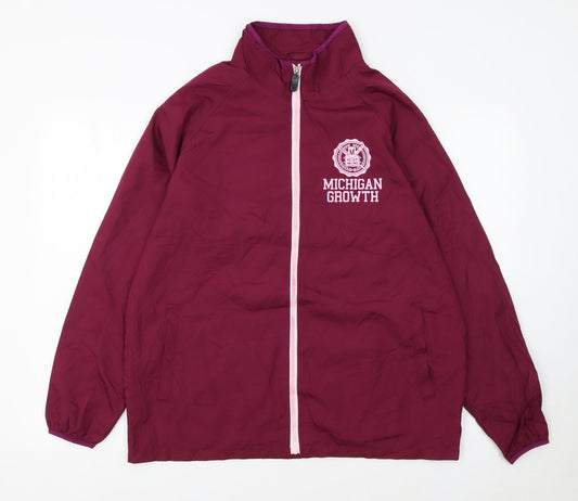 CINEMA Womens Red Full Zip Windbreaker Jacket Size L