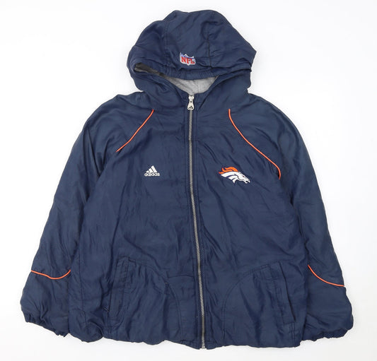 Additional front view of Adidas boys’ blue nfl team track jacket 14 years hooded full zip