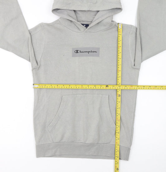 Champion Boys Grey Pullover Hoodie 11-12 Years Logo Fleece Sweatshirt
